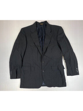 Vintage Brooks Brothers Brooksease Pinstripe Wool Suit Jacket Blazer Gray 39R